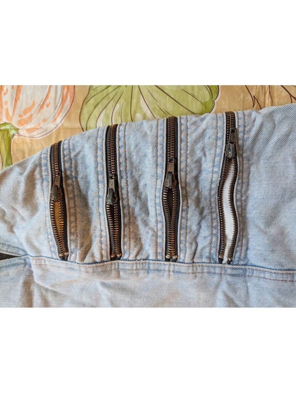Santana Vintage 100% Cotton Denim Zip-Up Skirt – Made in Canada size 11 - Picture 3 of 8